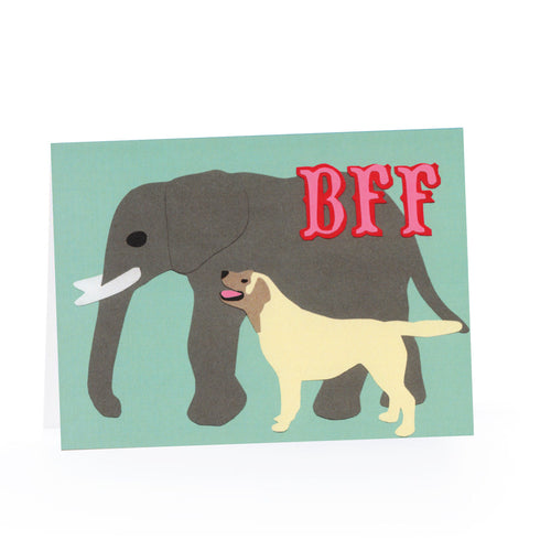 BFF Blank Card (Elephant and Dog)