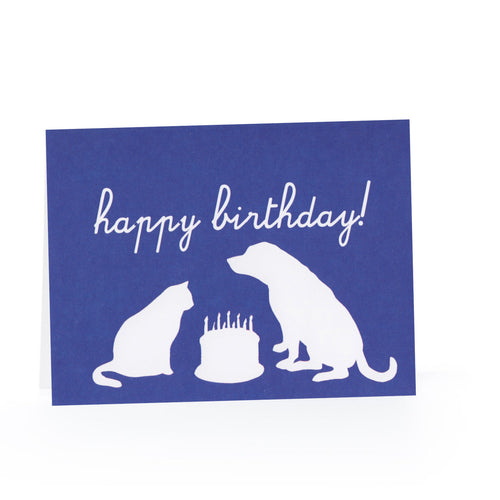 Happy Birthday Blank Card (Animal Silhouettes)