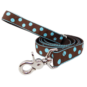 Rita Bean Dog Leash - Dots (Brown & Blue)