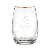 Stemless Wine Glasses (Gold Rimmed) - Home Is Where The Dog Is (Set Of Four)