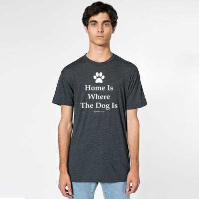 Home Is Where The Dog Is T-Shirt (Unisex) - Heather Black