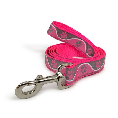 Rita Bean Dog Leash - Wavy Paws (Pink)