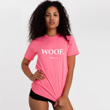 Woof T-Shirt (Unisex) - Neon Heather Pink