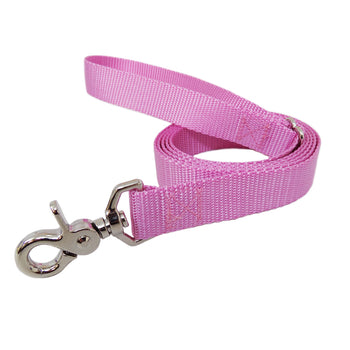Rita Bean Dog Leash - Nylon Webbing (Rose Pink)