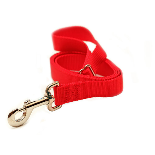 Rita Bean Dog Leash - Nylon Webbing (Red)