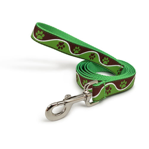 Rita Bean Dog Leash - Wavy Paws (Green)